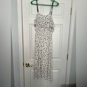 Vici - polkadot, black and white maxi dress